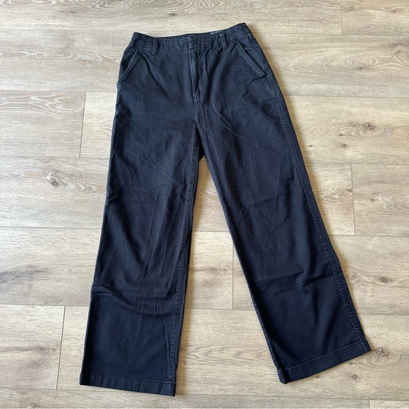 Gap Loose Khaki Pants Black Sz 2 Straight Leg - Picture 4 of 9